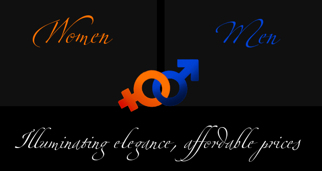 Women and Men's fashion - Symbols for Woman and Man linked together